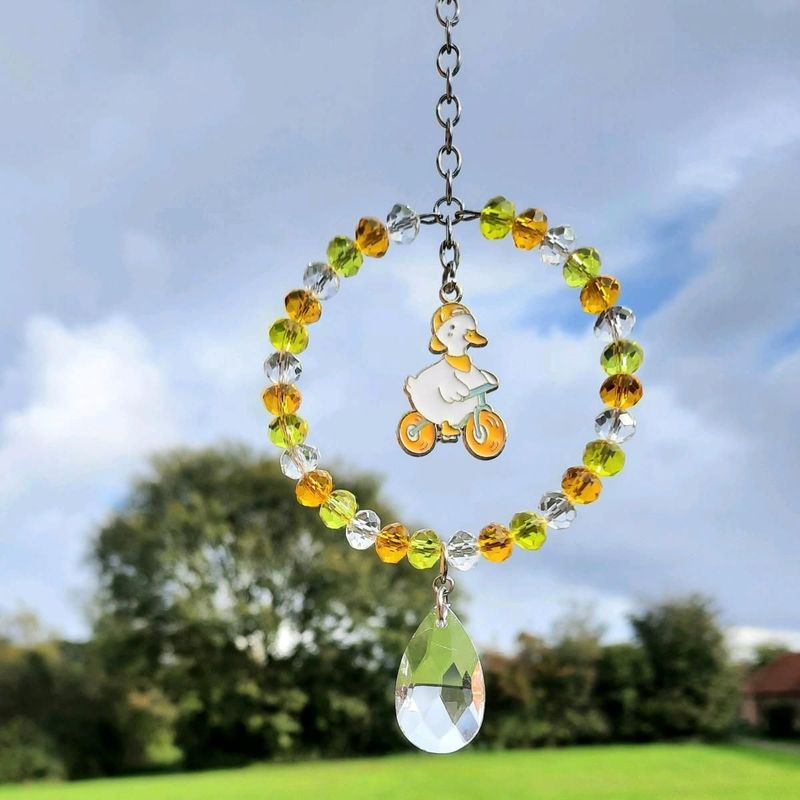 Duck On A Bike Sun Catcher Available In Two Sizes