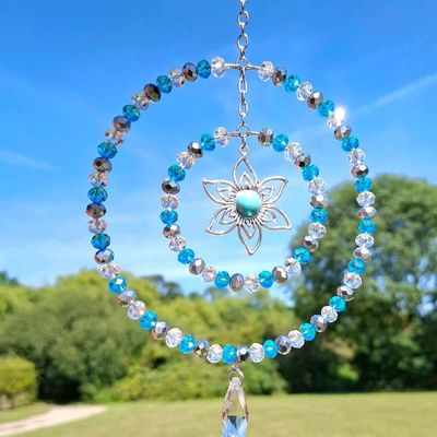 Blue Flower Sun Catcher Available In Two Sizes