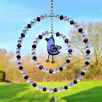 Purple Bird Sun Catcher Available In Two Sizes