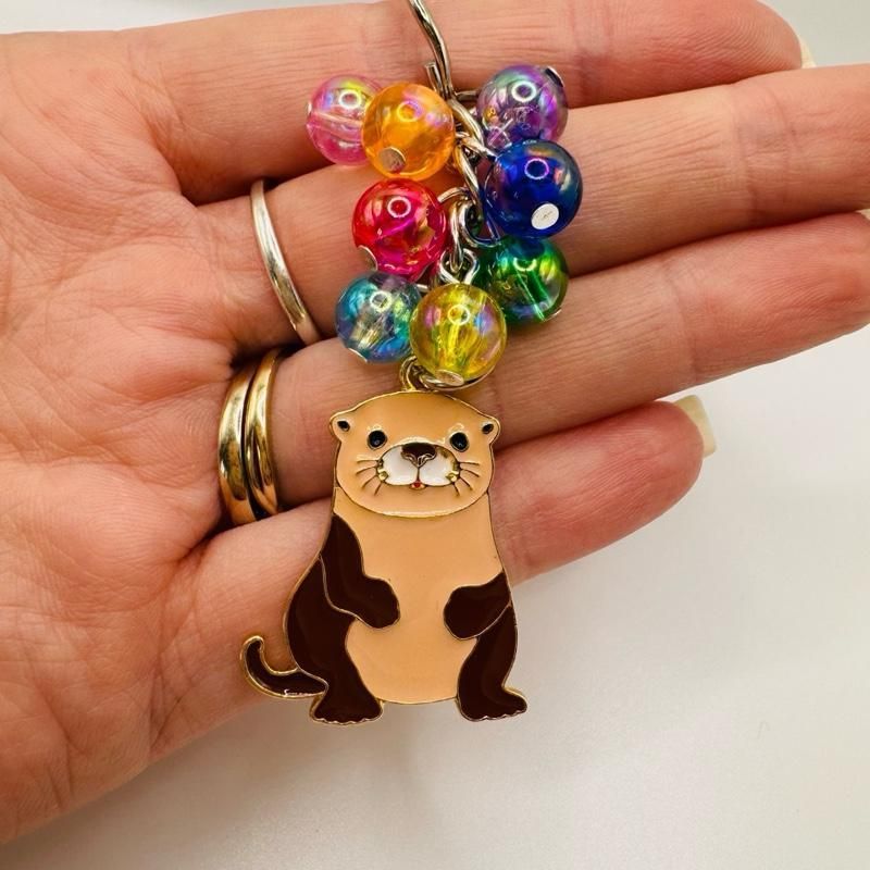 Otter Beaded keyring