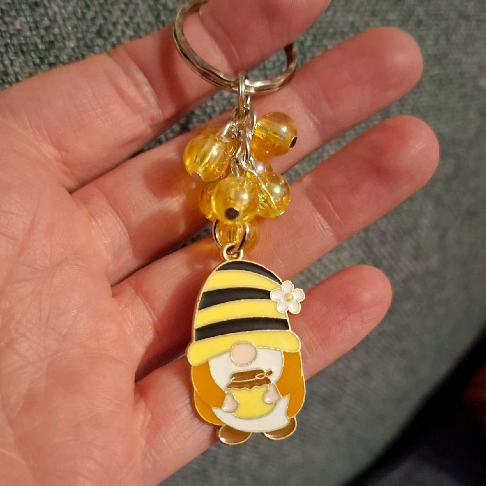 Bee Gonk Beaded keyring
