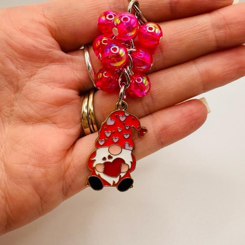Valentines Gonk Beaded keyring