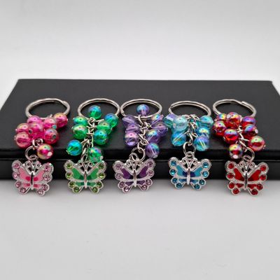 Butterfly Beaded Keyring Available In Five Colours