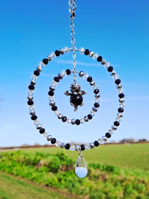 Baby Dragon Black Sun Catcher, Handmade