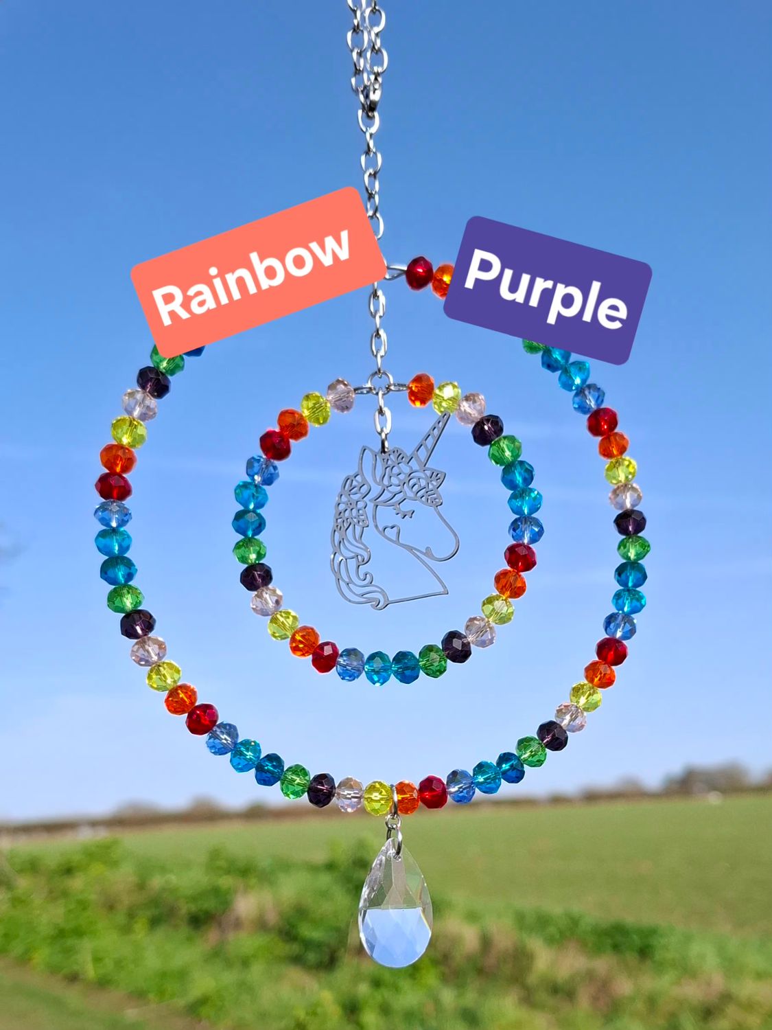 Unicorn Sun Catcher, Handmade, 2 Colours Available