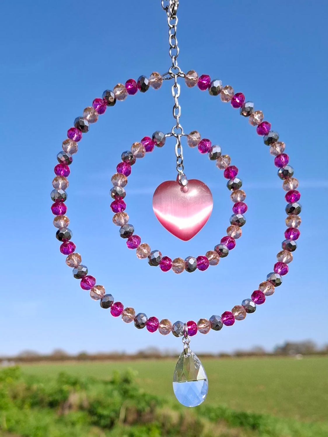 Cats Eye Pink Sun Catcher Available In Two Sizes
