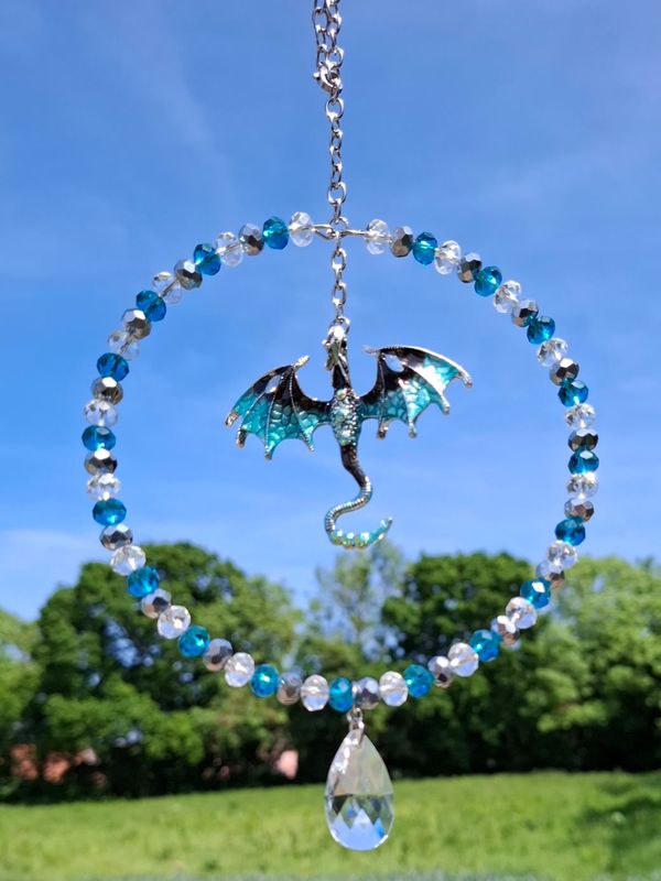 Dragon Aqua Sun Catcher