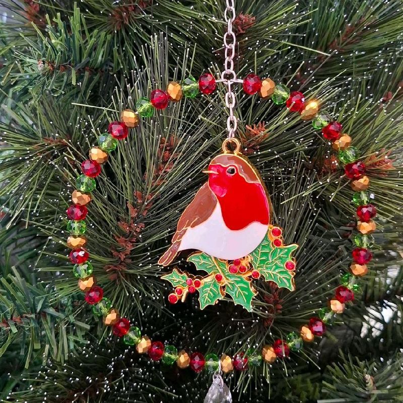 Robin Holly Tree Decoration or Sun Catcher