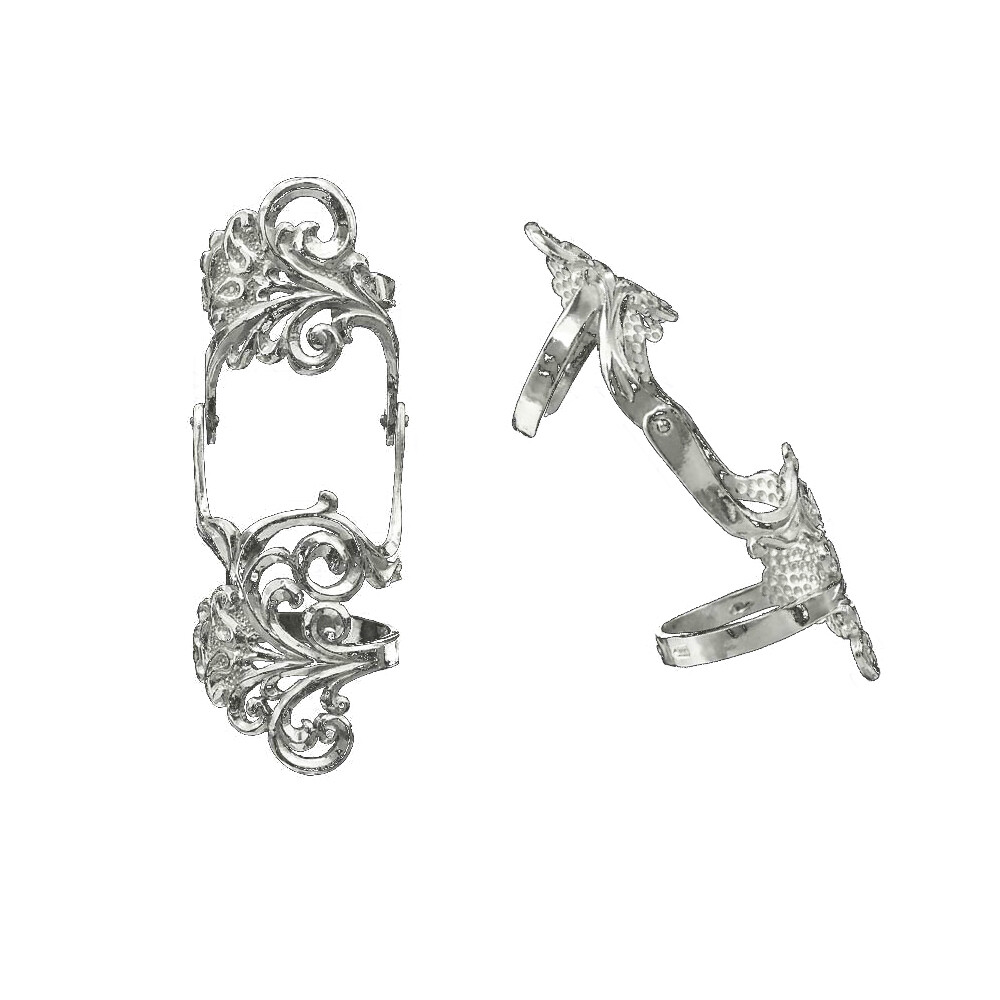 Кольцо На Две Фаланги Серебро Купить