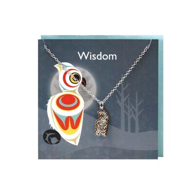 Pewter Charm Greeting Card - Spirit Owll