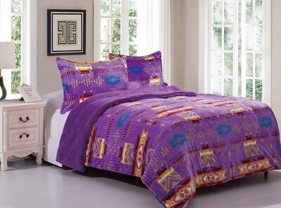 Twin Sherpa Lined Comforter Set - 2 pc