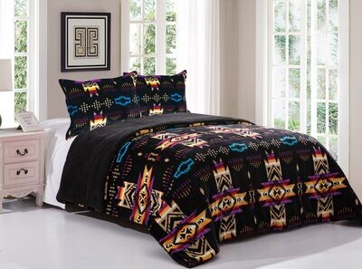 King Sherpa Lined Comforter Set - 3 pc