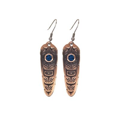 Sacred Feather Earrings - Midnight Blue