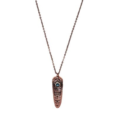 Sacred Feather Necklace - Midnight Blue
