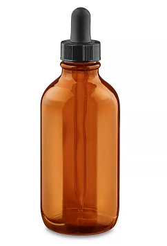 Glass Dropper Bottles, amber, 4 oz, 50/pk, sold individually