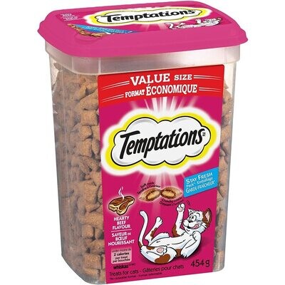 Temptations Cat Treats Hearty Beef 454g Tub