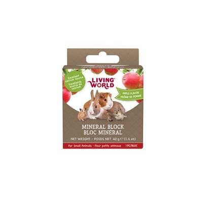 Living World Small Animal Mineral Block, Apple Flavour, Small, 40 g (1.4 oz)