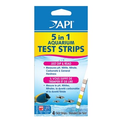 API 5 in 1 Aquarium Test Strips - 4pk