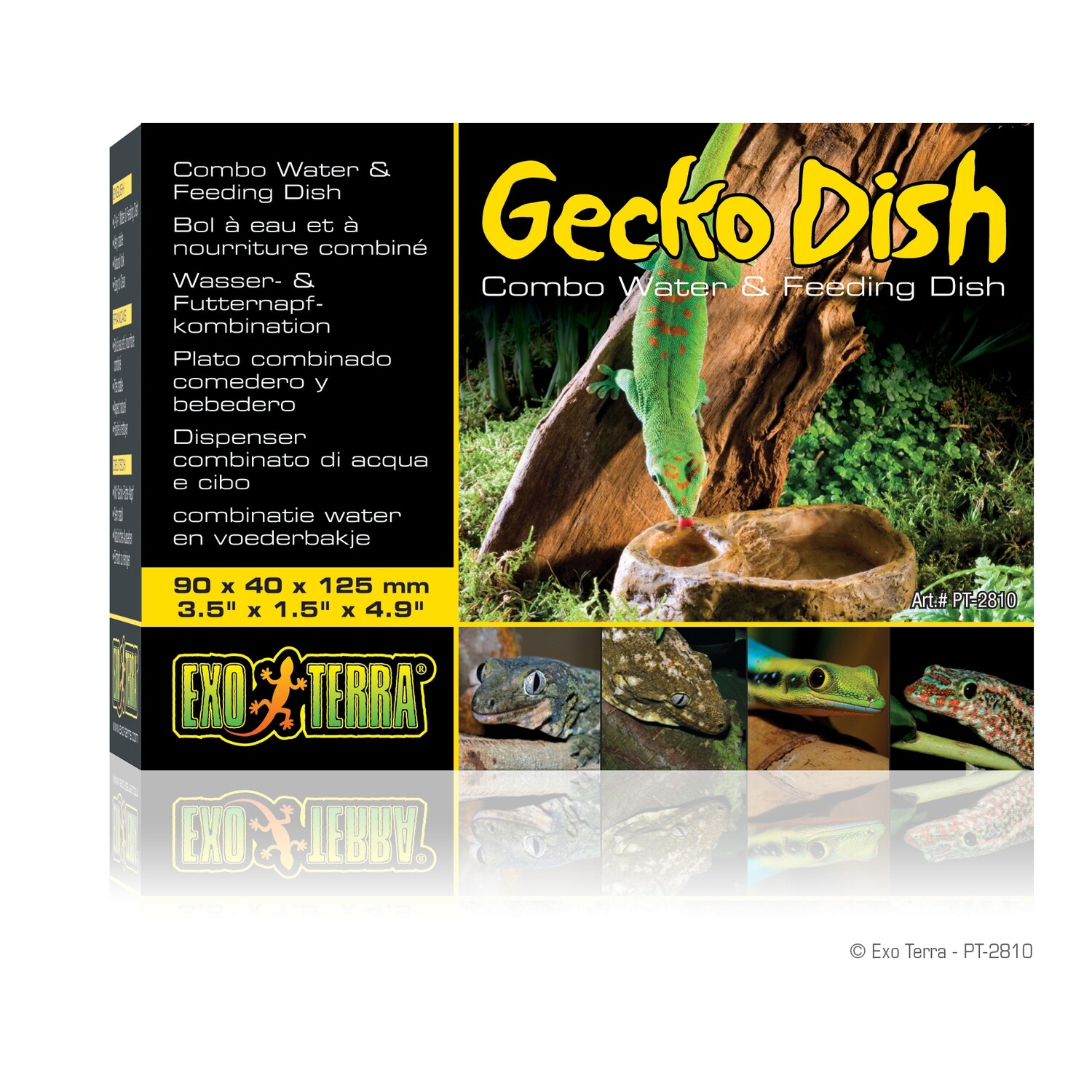 Exo Terra Gecko Dish Combo - 90 x 40 x 125 mm (3.5in x 1.5in x 4.9in)