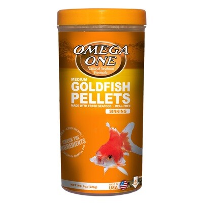 Omega One Goldfish Pellets - Medium - 226g (8oz)