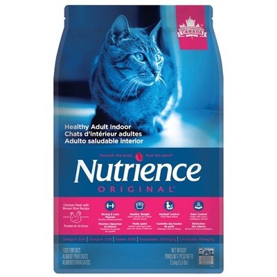 Nutrience Original Healthy Adult Indoor - Chicken Meal with Brown Rice Recipe - 2.5kg (5.5lb)