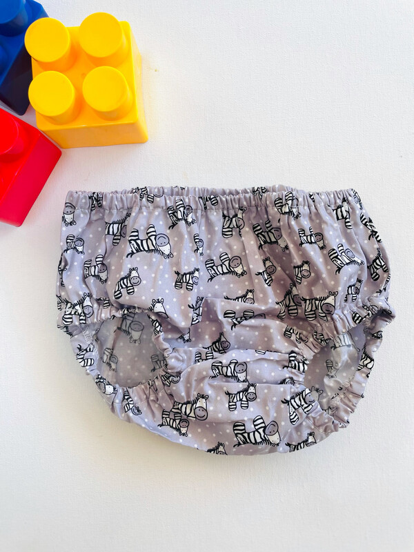 Grey Zebra nappy cover -  for boys