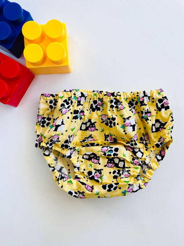 Yellow Cow nappy cover -  for boys