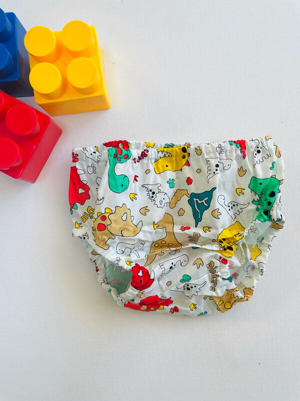 White Dino nappy cover -  for boys