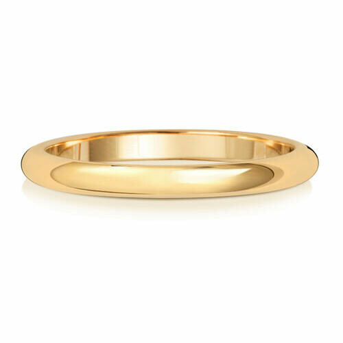 9ct Yellow Gold D Shape Light 2mm Wedding Ring