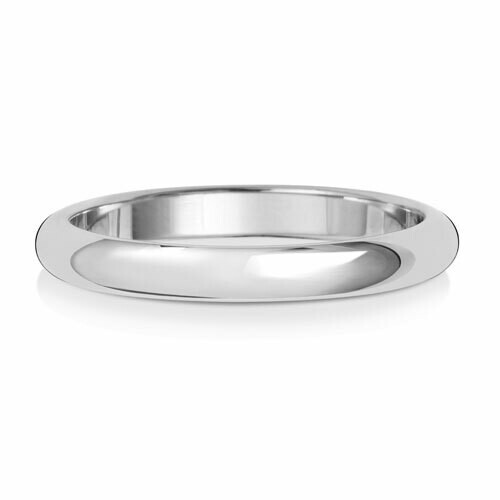 9ct White Gold D Shape Heavy 2.5mm Wedding Ring