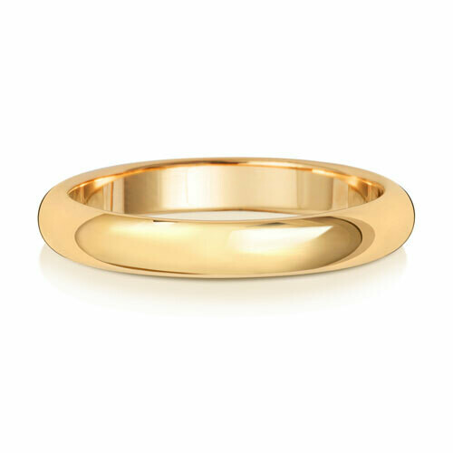 9ct Yellow Gold D Shape Light 3mm Wedding Ring