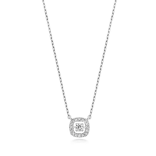 9ct White Gold Diamond Necklace