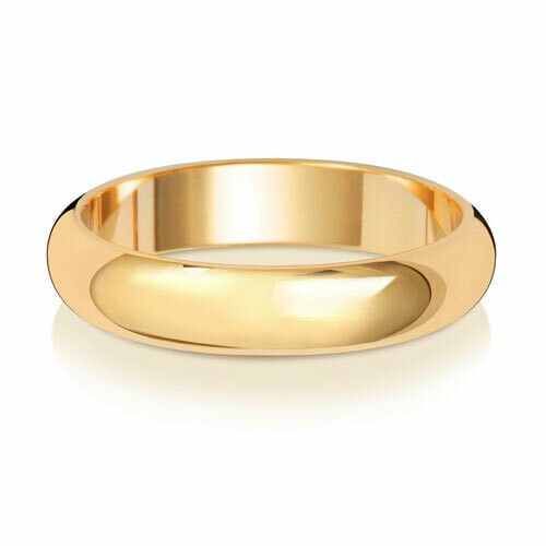 9ct Yellow Gold D Shape Light 4mm Wedding Ring
