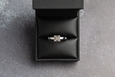 9ct White Gold Diamond (0.25ct) Illusion Engagement Ring
