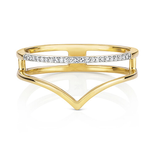 9ct Yellow Gold Diamond Ring