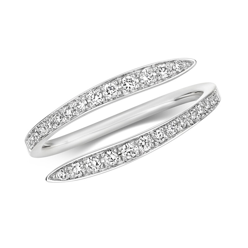 18ct White Gold Diamond (0.24ct) Crossover Ring 18ct White Gold Diamond (0.24ct) Crossover Ring