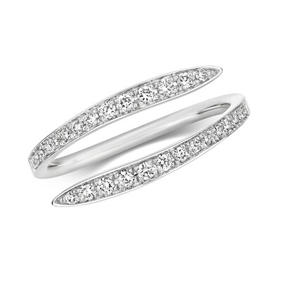 18ct White Gold Diamond (0.24ct) Crossover Ring
