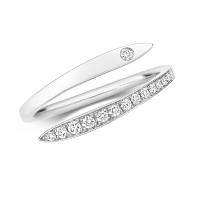 18ct White Gold Diamond (0.14ct) Crossover Ring