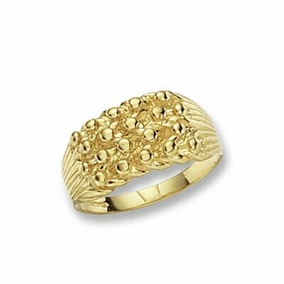 9ct Yellow Gold Keeper 4 Row Ring