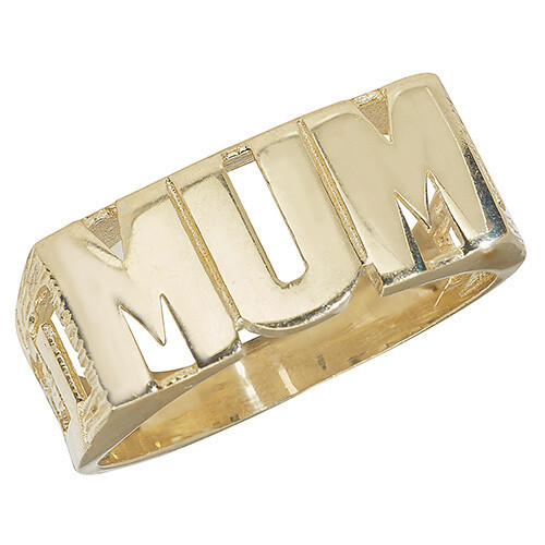 9ct Yellow Gold Curb Sides Mum Ring