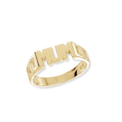 9ct Yellow Gold Curb Sides Mum Ring