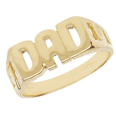 9ct Yellow Gold Curb Sides Dad Ring