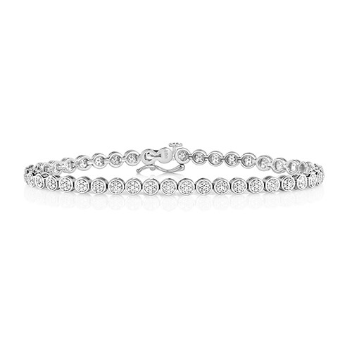 9ct Yellow Gold Diamond (1.00ct) Tennis Bracelet
