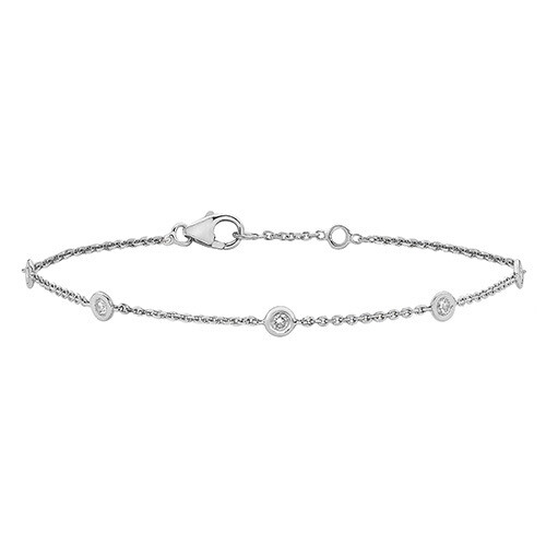 18ct White Gold Diamond (0.35ct) 6.5/7.5 inch Bracelet