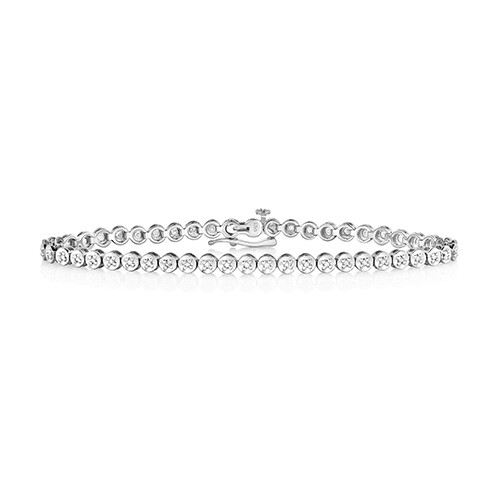 9ct White Gold Diamond (0.50ct) Tennis Bracelet