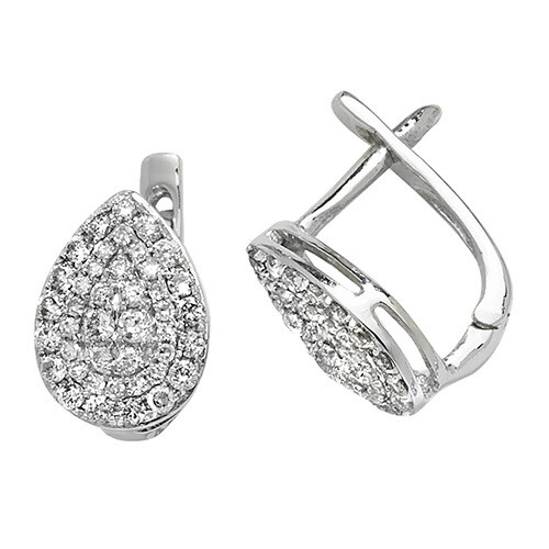 9ct White Gold Diamond (0.50ct) Drop Earrings