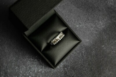 18ct White Gold Diamond (0.80ct) Baguette & Round Diamond Eternity Ring