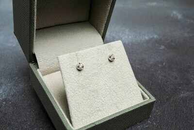 14ct White Gold Certified Diamond (0.15ct) Stud Earrings