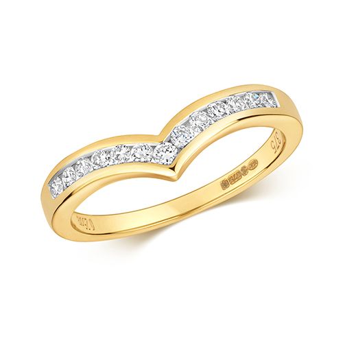 9ct Gold Channel Set Wish Bone