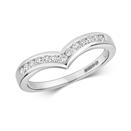 9ct White Gold Diamond Channel Set Wish Bone